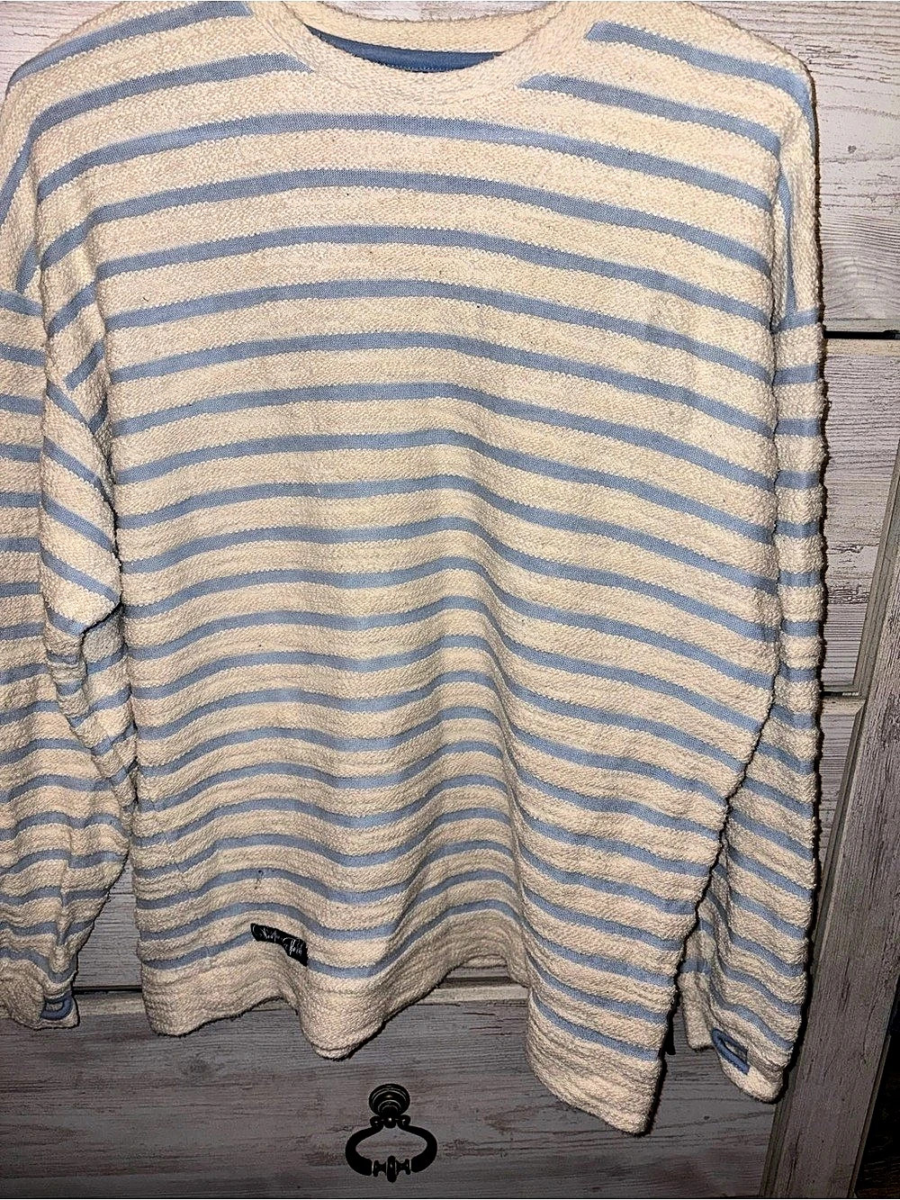 Southern Marsh Sunday Morning Sweater Striped Crew Neck Small